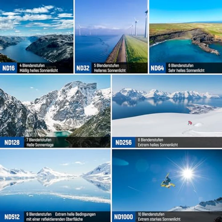 NEEWER ND&CPL Effekt Filter Set für DJI Mini 4 Pro, 16 Pack HD ND16/32/64/128/256/512/1000, inkl. UV, CPL, LPR und Black Diffusion 1/4, Kamera-Filterzubehör – Bild 3