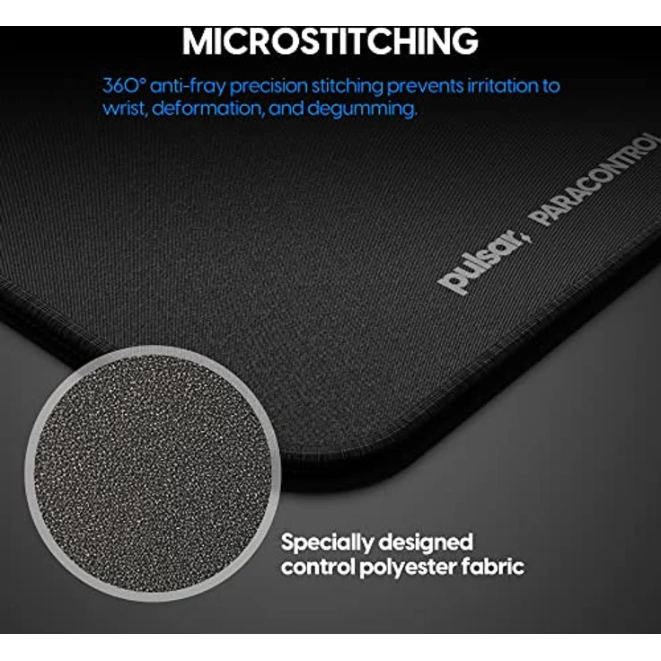 Pulsar Gaming Gears Paracontrol V2 Mouse Pad L, rutschfeste Mausmatte aus Naturkautschuk mit präziser Steuerung, Schwarz – Bild 2