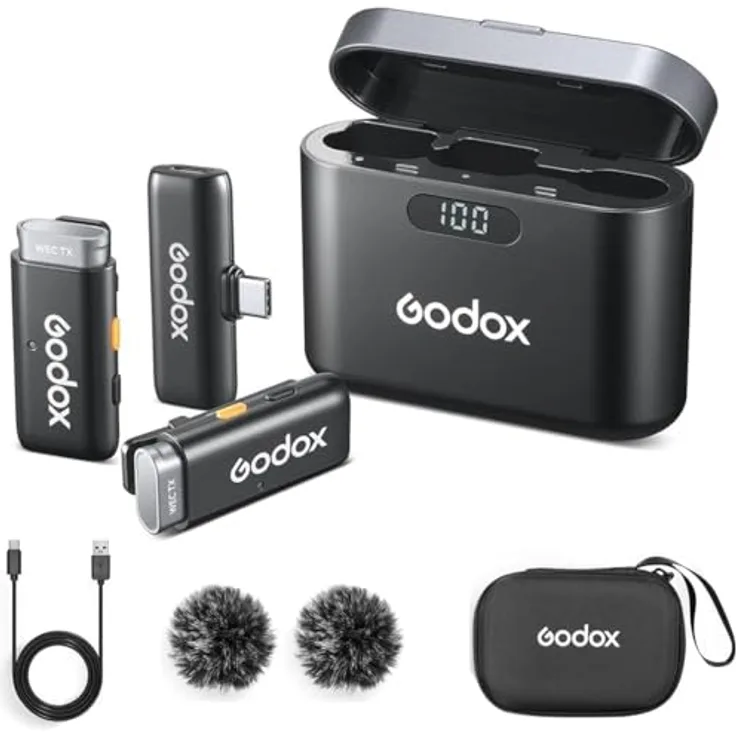 GODOX WES2 Kit1 Funkmikrofon, kabelloses System für hohe Audioqualität