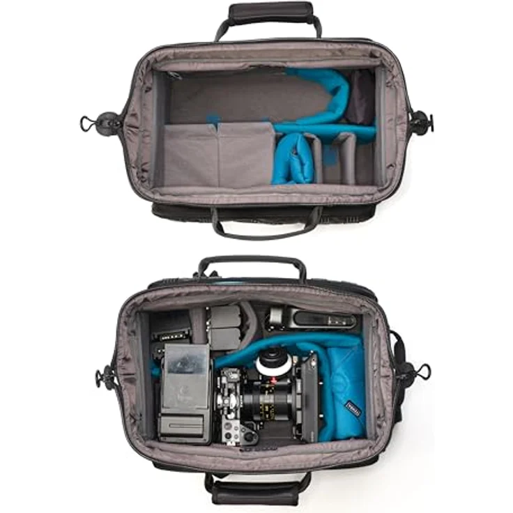 Tenba Cineluxe 16 (V2) Fotorucksack, schwarze Kameratasche für professionelle Camcorder und Kinokameras, mit schnell zugänglichem Mittelreißverschluss und Trolley-Gurt. – Bild 3