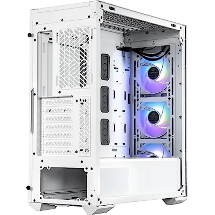 Cooler Master MasterBox TD500 Mesh V2 – E-ATX Gehäuse mit tesselliertem Mesh, Mid-Tower mit 3 x 120 mm ARGB-Lüfter, abnehmbare Abdeckung, Seitenwand aus gehärtetem Glas, USB Typ-C 10 Gbit/s – Weiß – Bild 4