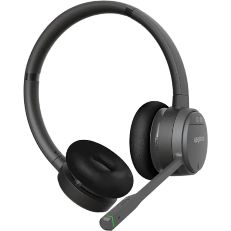 GEQUDIO GC-2 DECT Headset für FritzBox - Kabellos Telefonieren mit Anrufsteuerung am FritzFon - Duales Headset mit Bluetooth für PC und Smartphone - HD Audio (2-Ohr) – Bild 1