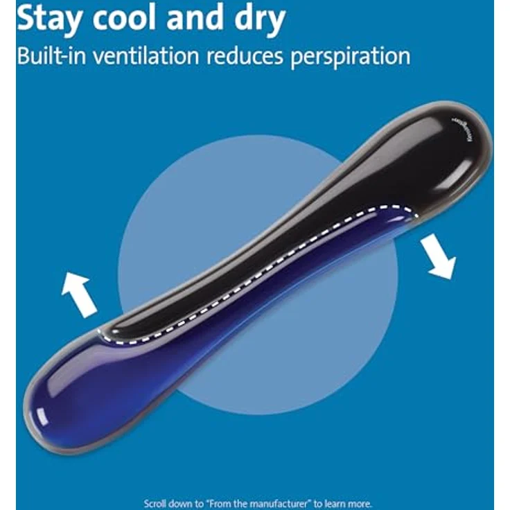 Kensington ergonomische Duo Gel Tastatur Handgelenkauflage für Standardtastaturen, 90 x 36 x 480 mm, blau und schwarz, 62397 - Preisvergleich – Bild 4