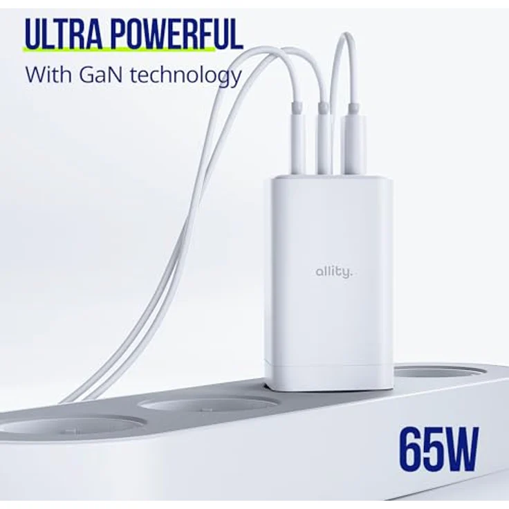 FOREVER Allity Netzladegerät GaN PD QC ATC-01-65WACC 2x USB-C + 1x USB-A 65W weiß, Leistung 65W, 3 Anschlüsse (2x USB-C, 1x USB-A) – Bild 3