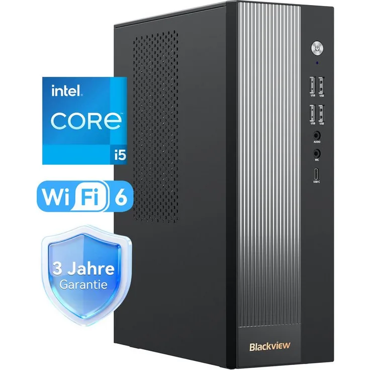 blackview 2026 Mini Desktop PC NEX60, Intel Core 5, 16GB RAM, 512GB SSD, 4K UHD, Windows 11 Pro, kompakt, extrem leise