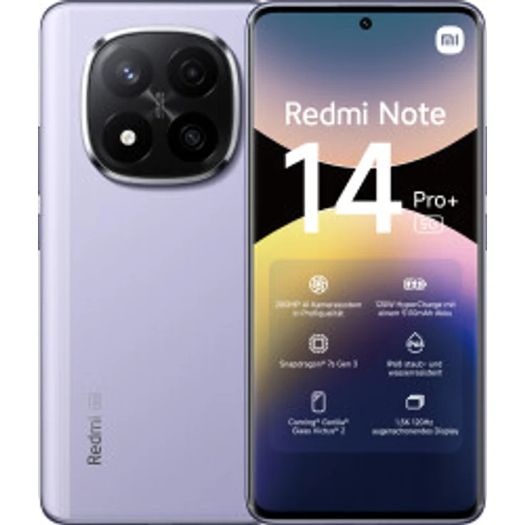 XIAOMI Redmi Note 14 Pro plus 5G, 256GB, Lavender Purple, Dual SIM, High-Performance Smartphone – Bild 1