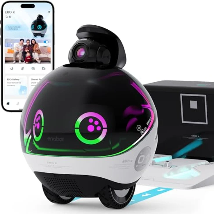 Enabot EBO X,Intelligenter Fahrbare Roboter für die Heimüberwachung mit Kartierung und Navigation,Stabilisierte 4K Überwachungskamera mit Nachtsicht,Premium-Lautsprecher mit Alexa-Integration – Bild 1
