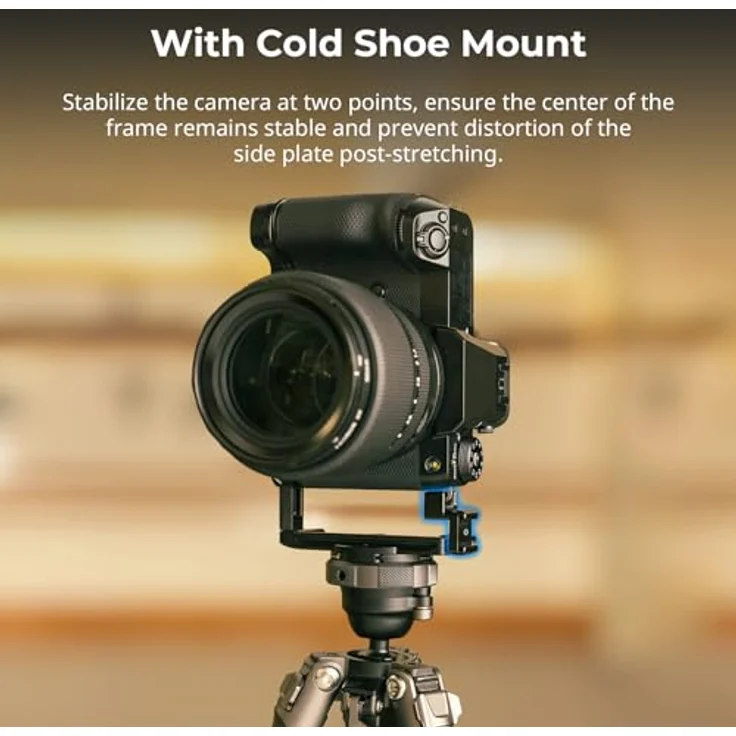 SMALLRIG L-Shape Plate für FUJIFILM GFX100S II, L-Halterung für Arca-Swiss, mit 1/4"-20 Gewindelöchern, QD-Buchse, Cold Shoe Halterung - Unterstützt horizontale und vertikale Aufnahmen - Schwarze edition – Bild 5