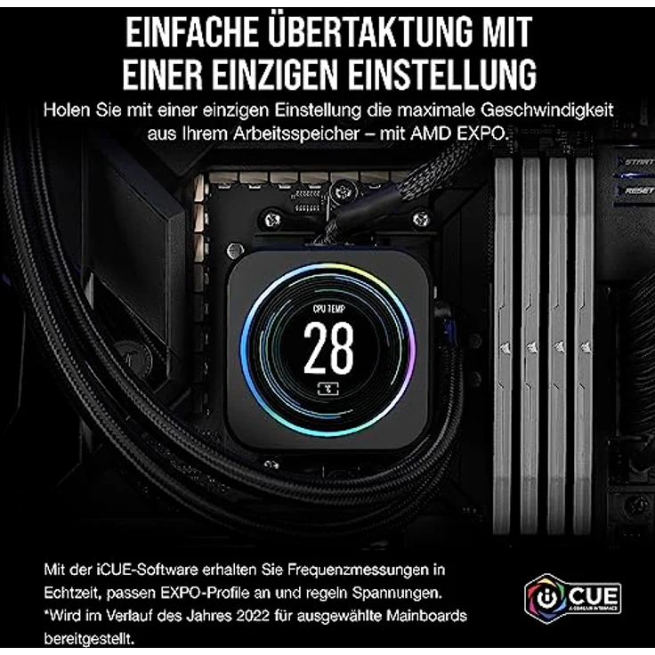 CORSAIR Vengeance DDR5 RAM 64GB (2x32GB) 6000MHz CL30 AMD Expo iCUE Kompatibel Computer Speicher - Grau (CMK64GX5M2B6000Z30) – Bild 4