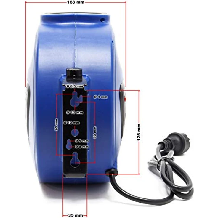 XPOtool Automatik Kabeltrommel 20 m mit Wandhalterung, 180° drehbar, automatische Stromtrommel, Vielseitige Anwendung, 1000/2300 Watt, integrierte Kabelführung – Bild 3