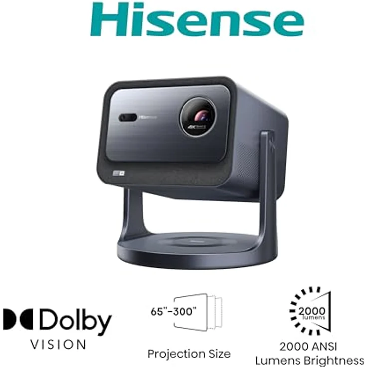 Hisense C2 Smart Mini Projektor 4K UHD RGB Laser mit Dolby Vision, HDR, JBL Speaker (schwarz) – Bild 2