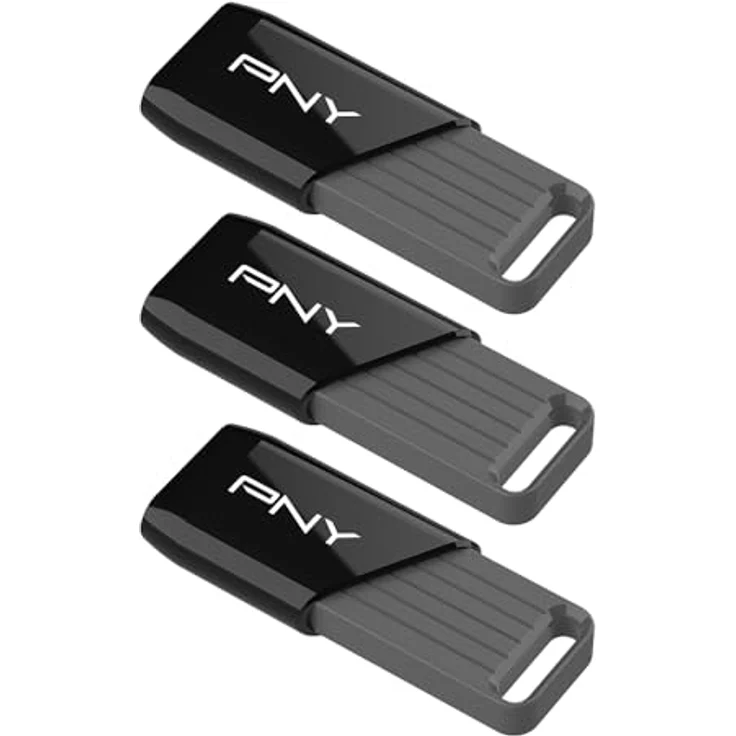 PNY Attaché X, USB 3.2 USB Stick mit 128 GB, bis zu 130 MB/s, schiebbares Gehäuse, schwarz, Pack x3 – Bild 6