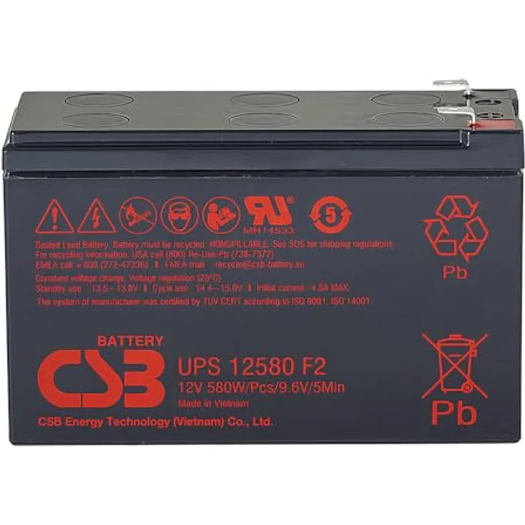 CSB UPS12580 F2 AGM Bleiakku 12V 9,4Ah 580W Hochstrom-Akku