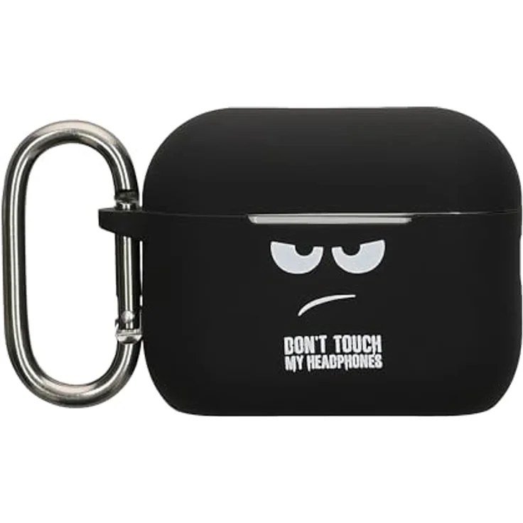kwmobile Kopfhörer-Schutzhülle für Apple Airpods Pro 3, TPU Silikon Case mit Karabiner, stoßfest und kratzsicher, Design "Don't Touch My Headphones" – Bild 1