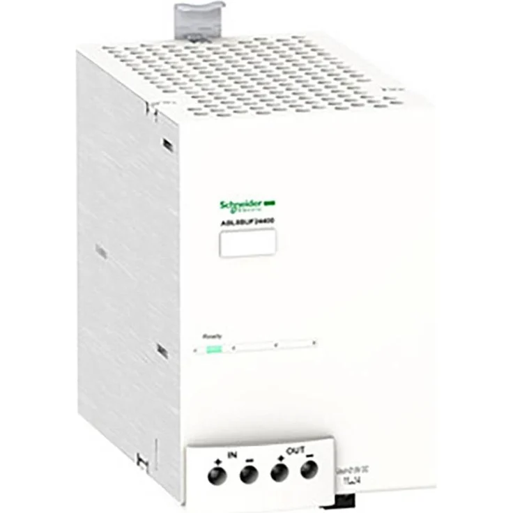 Schneider Electric Puffermodul ABL8BUF24400, Online-Doppelwandler USV mit 24V DC und Pufferzeit bis zu 2 Sekunden, kompakt und robust