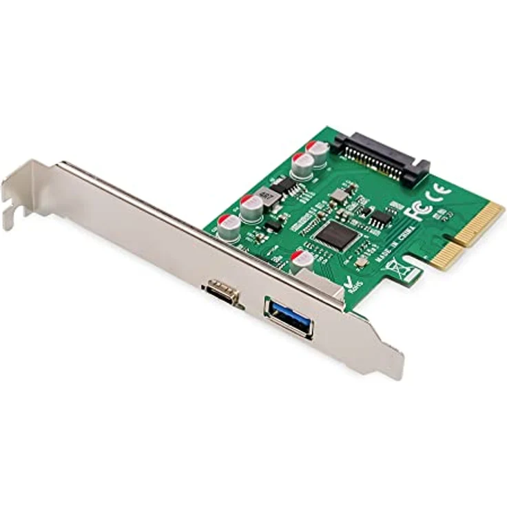 DIGITUS IO-Karte - PCIe - USB 3.1 Schnittstellen-Karte - 2-Port - 1x USB-C & 1x USB Typ-A - 10 Gbit-s - Chipsatz ASM1142 – Bild 5