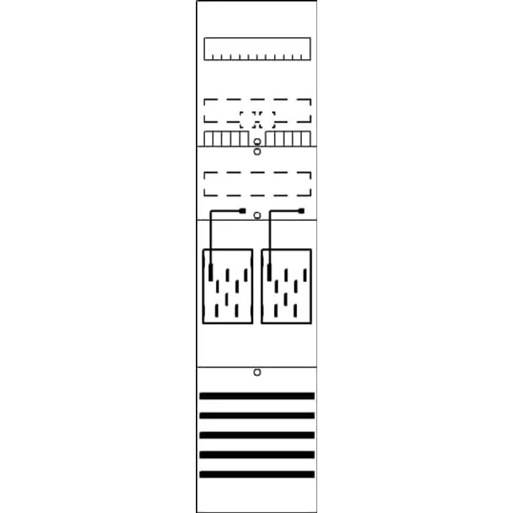 Striebel&John Zählerfeld BF17M2, elektronischer Haushaltszähler (eHZ) für 2 Zählerplätze, grau, IP2XC, 63 A