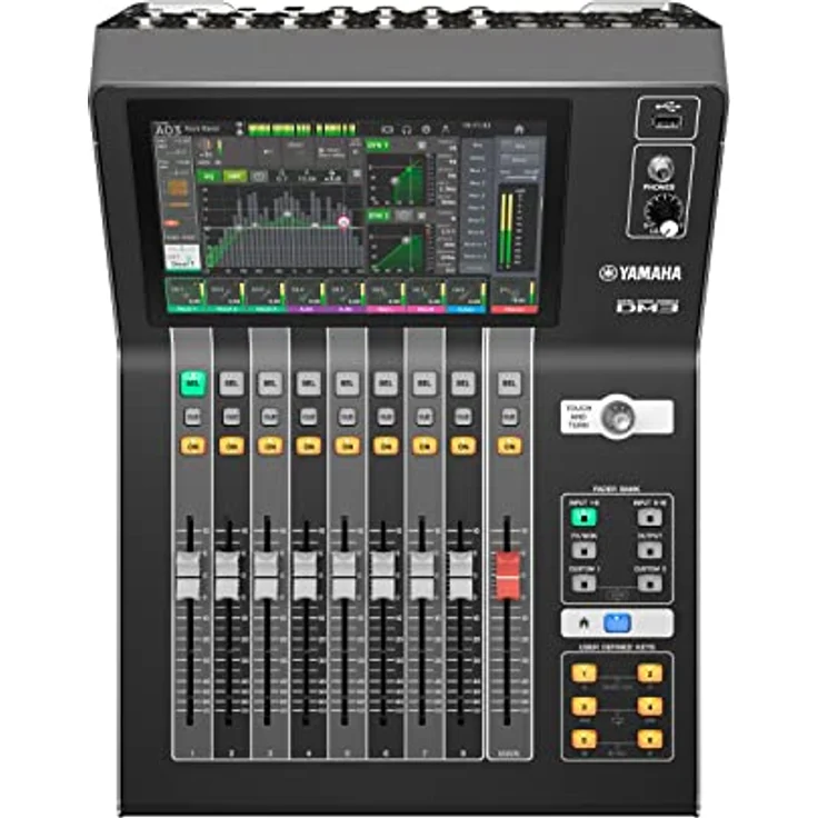 Yamaha DM3 Dante, digitales Mischpult mit 6 Mix-Kanälen, 2 Matrix-Kanälen und 96kHz-Sound, Schwarz – Bild 4