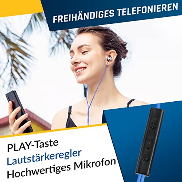 KLIM Fusion In-Ear Kopfhörer mit Memory Foamblau – Bild 4