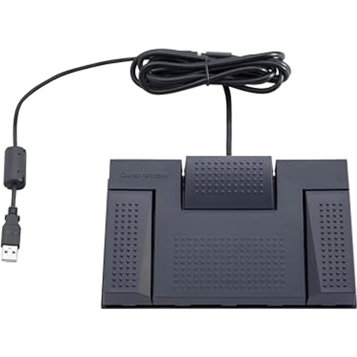 OM SYSTEM AS-2700 Audio-Transkriptionskit, USB-Fußpedal, Stereokopfhörer, ODMS R8-Software, Schwarz – Bild 2