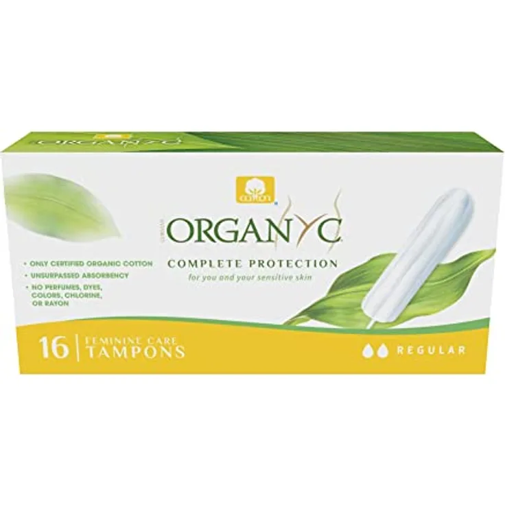 Organyc, Tampons aus 100% zertifizierter Baumwolle, für moderne Blutungen, 1 Packung x 16 Stück