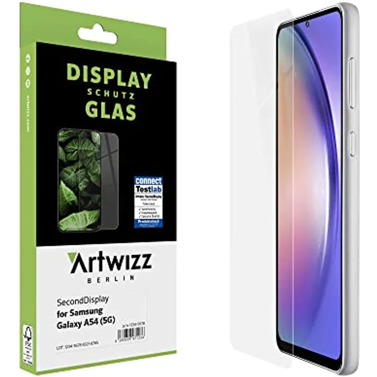 Artwizz SecondDisplay Schutzglas kompatibel mit Samsung Galaxy A54 (5G) - Displayschutz aus Sicherheitsglas, 9H Härte, Hüllenfreundlich