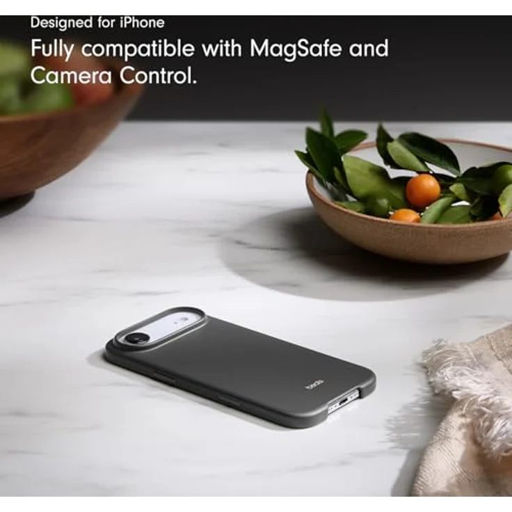 Beats iPhone Air Case mit MagSafe und Kamerasteuerung, Matte Außenseite, Innenfutter aus Mikrofaser – Granitgrau – Bild 4