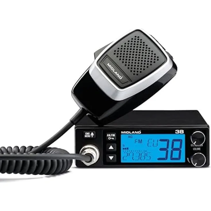 Midland 38 CB-Funkgerät, mit 5"-LCD-Display, 12/24 V, Rauschunterdrückung und VOX-System