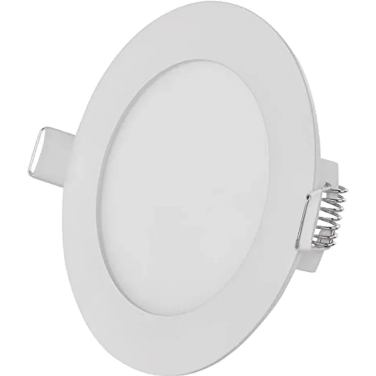 EMOS LED Panel 7 W Einbauleuchte, Deckenleuchte in Weiß, 480 lm, Ø 12 cm, extra flach, neutralweiß 4000 K