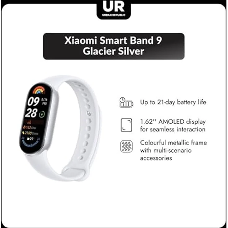 Xiaomi Mi Smart Band 9 Fitness-Tracker 1,62” AMOLED AOD Use Smartwatch (1.62 Zoll), metallisches Design, Blutsauerstoffsättigung, Stressüberwachung – Bild 5