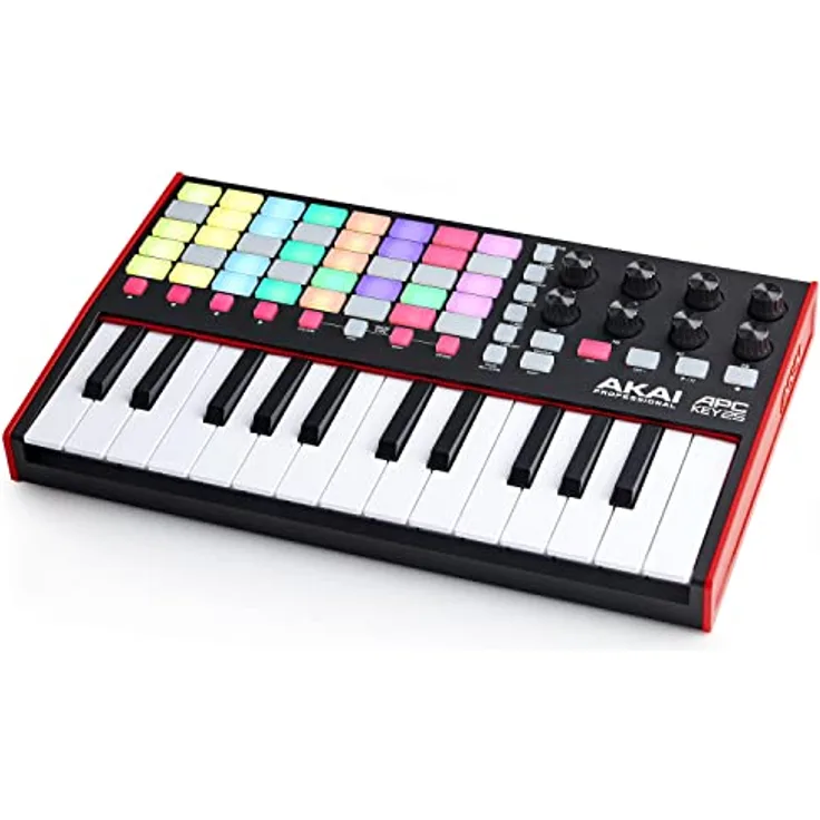 Akai Professional APC Key 25 MK2 - USB MIDI Keyboard Controller für Clip-Launching mit Ableton Live Lite, 25-Tasten, 40 RGB Pads und 8 Drehreglern