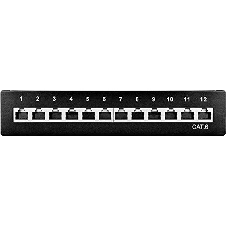 Renkforce 12 Port Netzwerk-Patchbox CAT 6, 1 HE, robuste Stahlkonstruktion, wandmontierbar, ideal für Heimnetzwerke – Bild 3