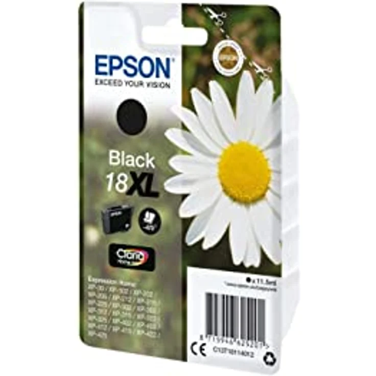 Epson Orginal 18XL Tinte Gänseblümchen, XP-305 XP-402 XP-215 XP-312 XP-315 XP-412 XP-415 XP-225 XP-322 XP-325 XP-422 XP-425, Normalverpackung, XL, (schwarz) – Bild 3