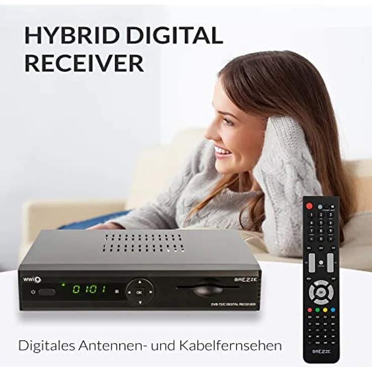 WWIO BrE2ze T2-C Hybrid Digital Receiver HD-TV, DVB-T2, DVB-C, Enigma2, PVR-Ready, LAN, HDMI-Kabel – Bild 7