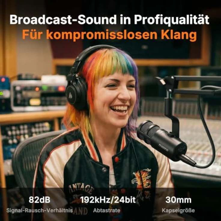 MAONO PD100 Gen2S USB/XLR Dynamisches Mikrofon, 192kHz/24bit Studio-Klang, Mute-Taste, Echtzeit-Monitoring, Metallgehäuse, Komplettset für Podcast und Streaming – Bild 3