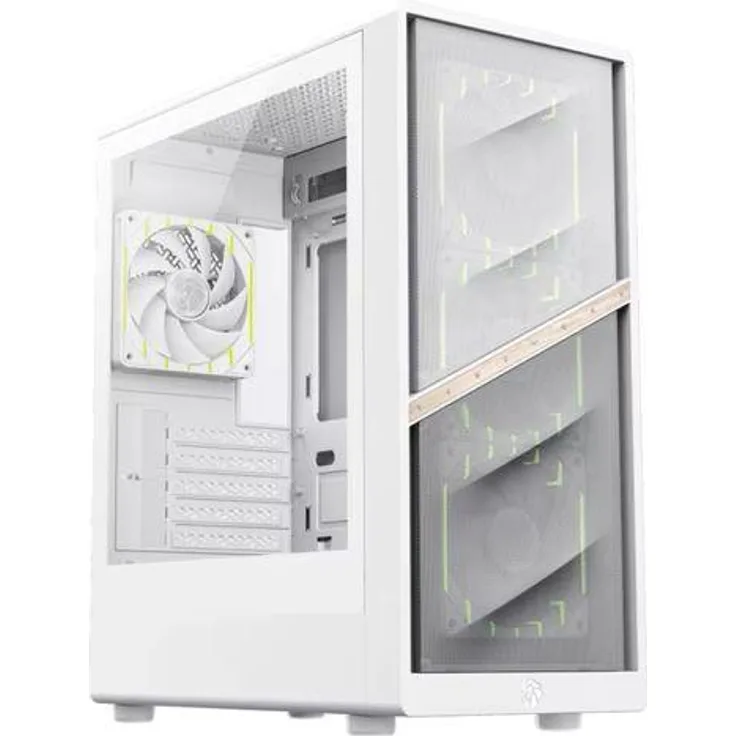 GameMax AERIS WT 330 MW, Mini-Tower Gaming-Gehäuse, ATX, optimierter Airflow, seitliches Sichtfenster, USB/Audio-Anschlüsse