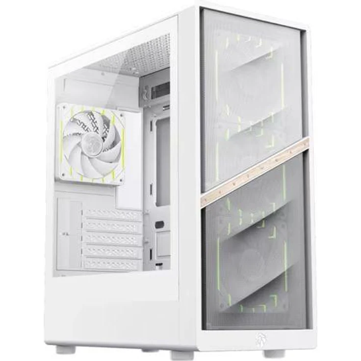 GameMax AERIS WT 330 MW, Mini-Tower Gaming-Gehäuse, ATX, optimierter Airflow, seitliches Sichtfenster, USB/Audio-Anschlüsse