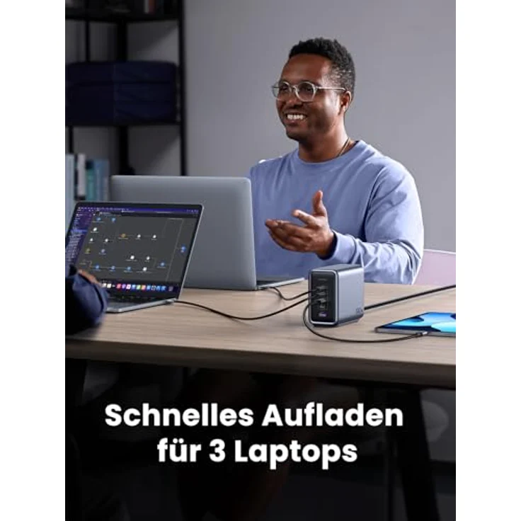 UGREEN USB C Ladegerät, Nexode 300W Charger PD 3.1 GaN Netzteil 5 Ports PPS - MacBook Pro 2021 16", MacBook Air, Surface Book, iPhone 16 Pro Max, 16 Pro - Schwarz – Bild 5