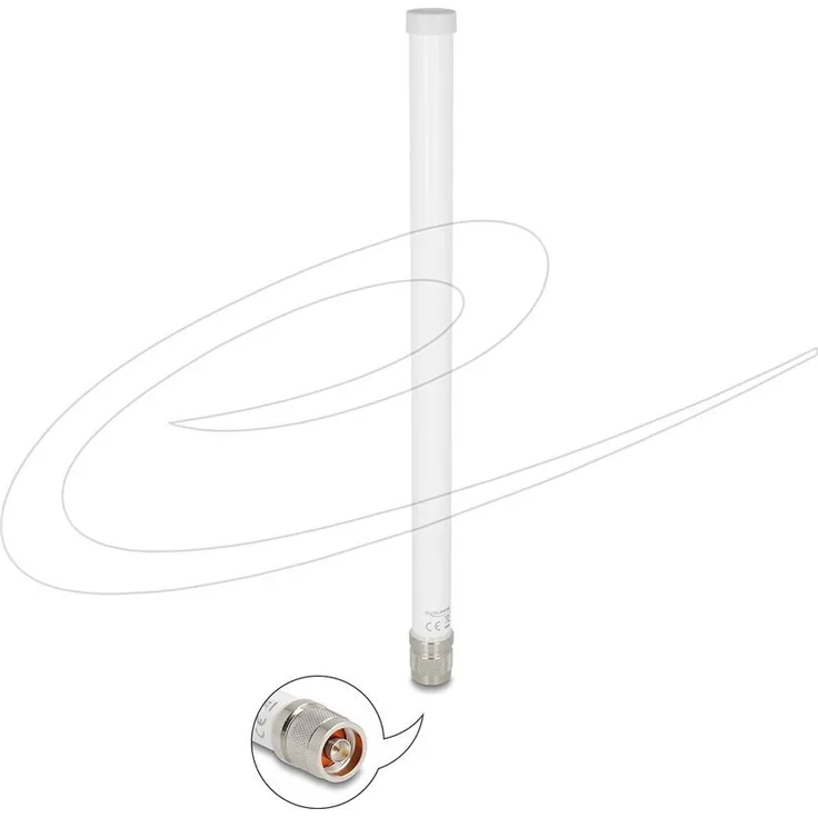Delock WLAN-Antenne, Dipol, Wi-Fi, 6.6 dBi, ungerichtet, Außen, Schraubmontage
