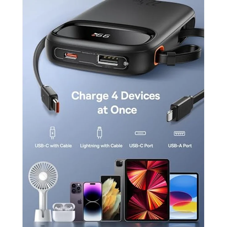 Baseus Qpow 2, 10.000mAh Powerbank mit 22.5W Quick Charge, für drei Geräte gleichzeitig – Bild 5