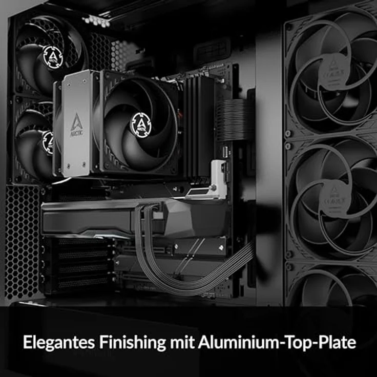 ARCTIC Freezer 36 (schwarz) - Single-Tower CPU Kühler mit Push-Pull, zwei druckoptimierte 120 mm P-Lüfter, Hydrodynamisches Gleitlager, 200–1800 rpm, 4 Heatpipes, inkl. MX-6 Wärmeleitpaste – Bild 2