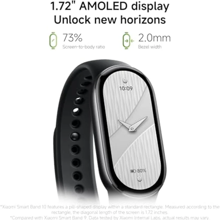 XIAOMI Smartband 10, Fitness Tracker mit AMOLED Display, 4,37 cm, 21 Tage Akkulaufzeit, Glasier Silver – Bild 4