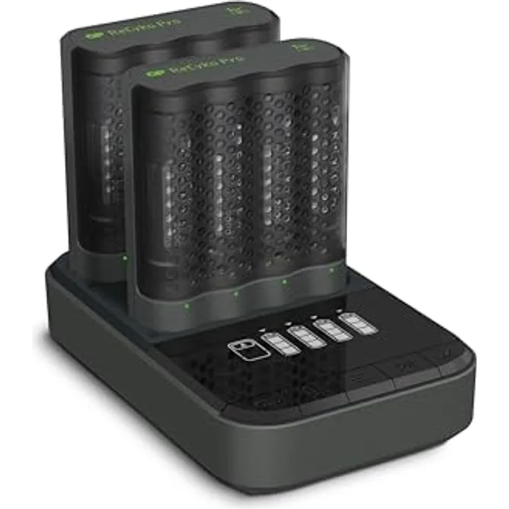 GP 2X ReCyko Pro Charger M461 (USB) mit D861 Ladestation inkl. 8X NiMH PRO AA 2000mAh Akku - Schnellladefunktion, LED-Anzeigen, Umweltschonend - GP