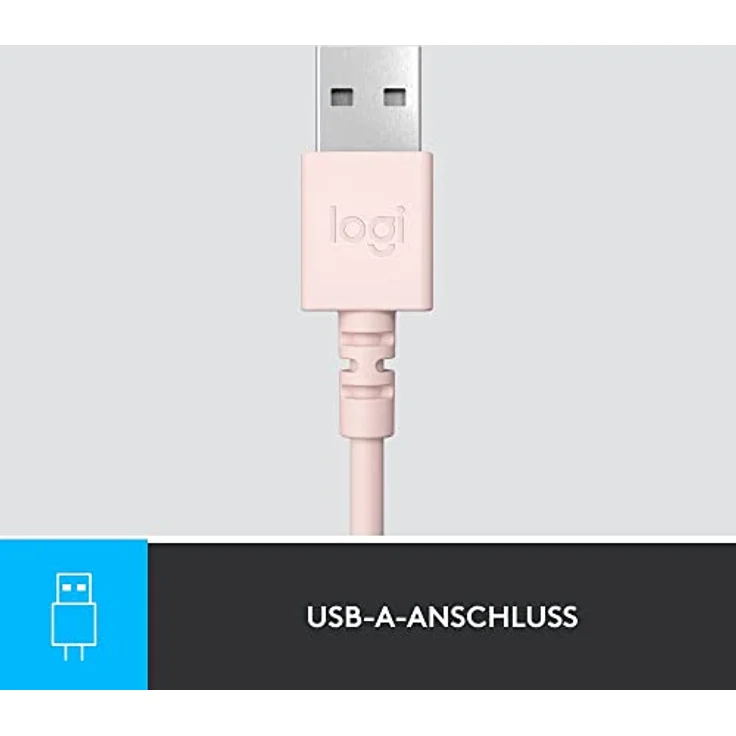 Logitech H390 verkabelter Kopfhörer für PC/Laptop, Stereokopfhörer mit rauschunterdrückendem Mikrofon USB-A, Inline-Steuerungen, für Chromebook geeignet - Rosa – Bild 5