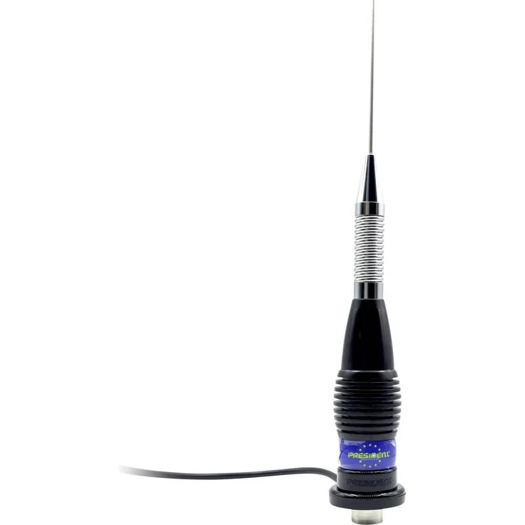 President Antenne ALASKA S 40628, CB-Funk Festmontagantenne mit 1480 mm Länge und 5 m Kabel, rostfreier Edelstahl