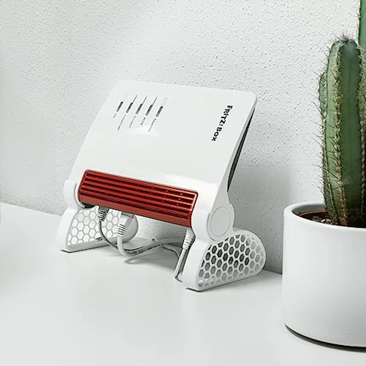 Mobilefox Ständer für AVM FritzBox 7590 AX Tischständer Router Halter Weiß Belüftung Fuß Standfüße Aufsteller – Bild 2