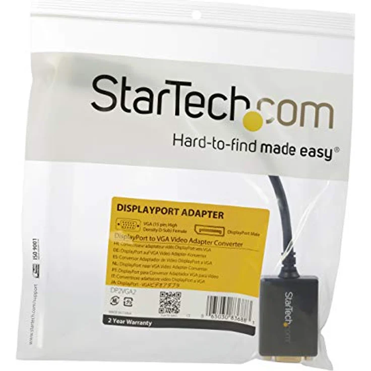 StarTech.com DisplayPort auf VGA Video Adapter / Konverter mit bis zu 1920x1200 (Stecker/Buchse) - Display-Adapter - DisplayPort (M) - HD-15 (W) - 36cm - verriegelt - Schwarz (DP2VGA2) – Bild 6