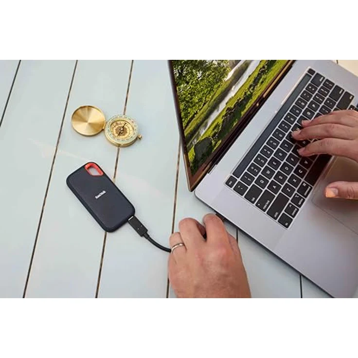 SanDisk Extreme Portable SSD 8 TB, Tragbare NVMe SSD mit bis zu 1.050 MB/s Lesegeschwindigkeit, Wasser- und staubbeständig, Schwarz – Bild 4