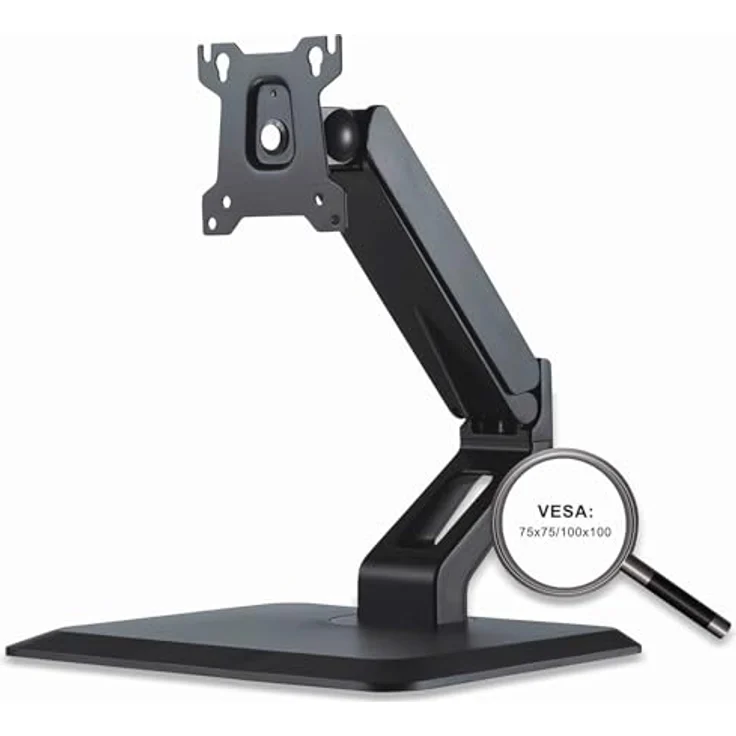PureMounts PM-OFFI-ST-10 Schreibtisch Halterung für Touchscreens und Monitore mit 43-81 cm (17-32 Zoll), VESA 75x75 bis 100x100, vollbeweglich, Traglast max: 10kg, schwarz – Bild 3