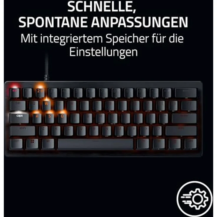 Razer Huntsman V3 Pro Mini - Analoge optische E-Sport-Tastatur im 60-%-Format (Digitaler Drehregler & Steuerungstaste, Texturierte Doubleshot-PBT-Tastenkappen) DE-Layout | Schwarz – Bild 3